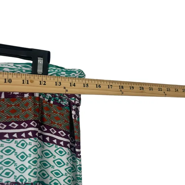 Cato Women's Size Medium Green Purple Tribal Printed Maxi Skirt‎ Coastal Cowgirl - Image 6