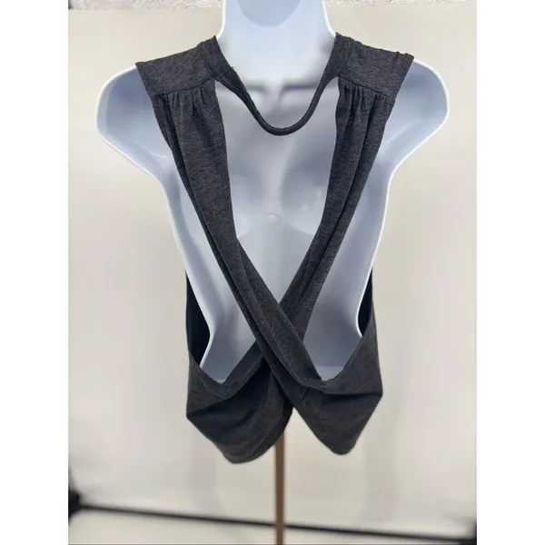 Free People Movement Womens No Sweat Cross Back Tank Top Gray Small - Image 8