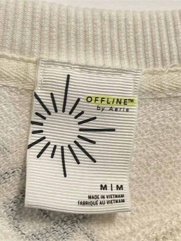 aerie OFFLINE™ Cream Pullover with Black Sun Graphic - Image 3