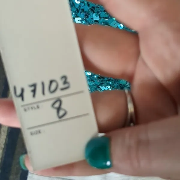 Scala teal sequin dress size 8 - Image 6