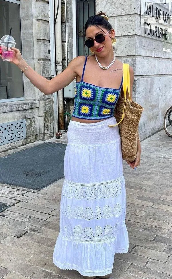 ZARA crochet top blouse crop top bandeau open work summer vacation open back - Image 3
