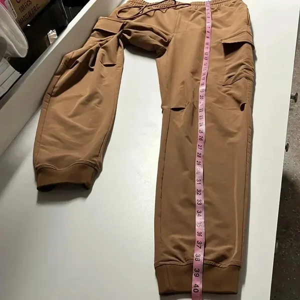 Hedge neutral cargo joggers‎ medium pants unisex windbreaker material drawstring - Image 12