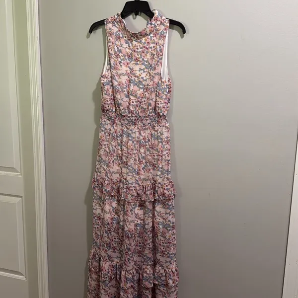 FSL Apparel floral print ruffled halter top maxi dress - Image 3