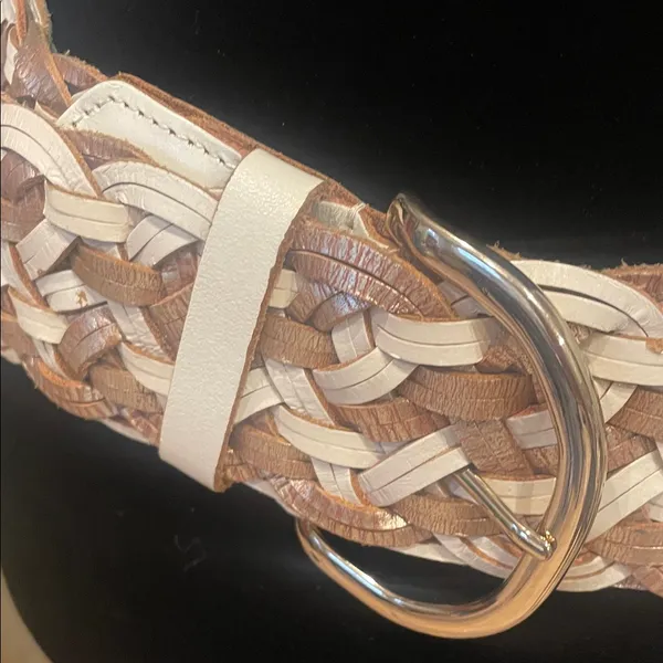 Braided Tan and Cream Belt express medium - Image 3