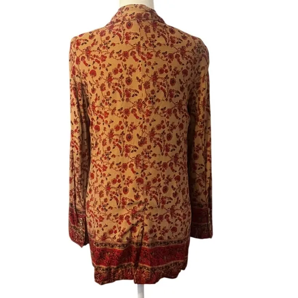 Free People Bellflower Double Breasted Blazer in Tobacco Combo, Size S Boho - Image 5