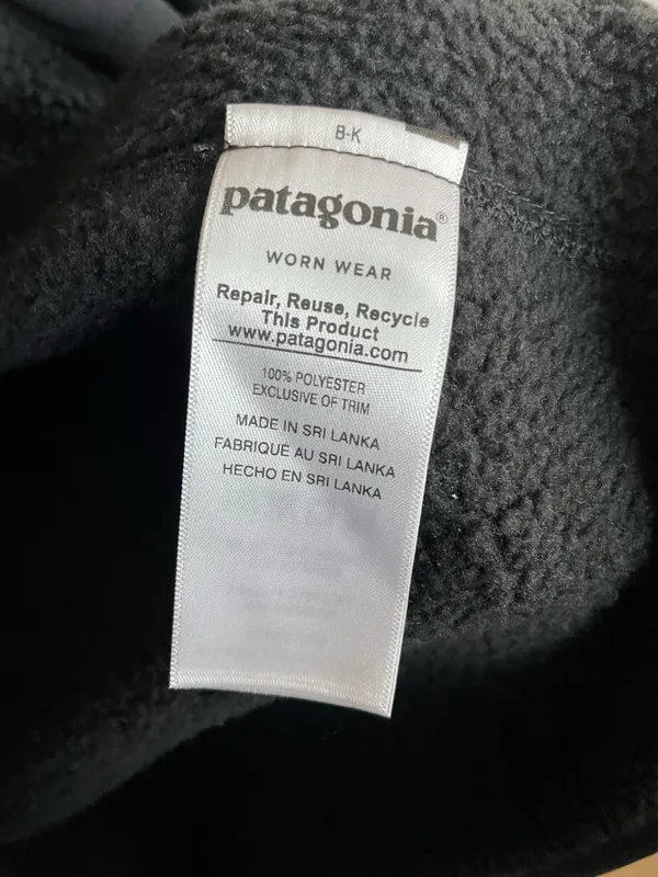 Patagonia Men’s worn wear Full Zip Fleece Jacket Black Gray Size Medium Very New - Image 8