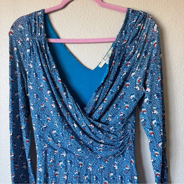 Boden Blue Surplus Print Georgia Mini Dress Womens 10 Casual Comfort Summer - Image 5