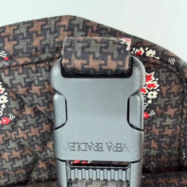 Vera Bradley Messenger Bag Brown Houndstooth Paisley‎ Quilted Laptop Crossbody - Image 6