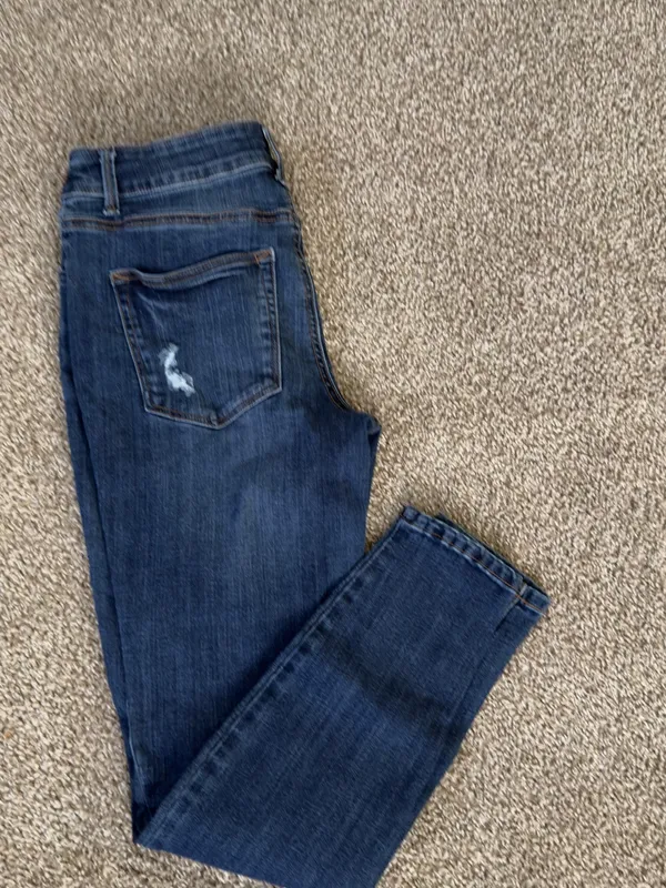 Maurices Dark Blue Distressed Skinny Jeans - Image 4