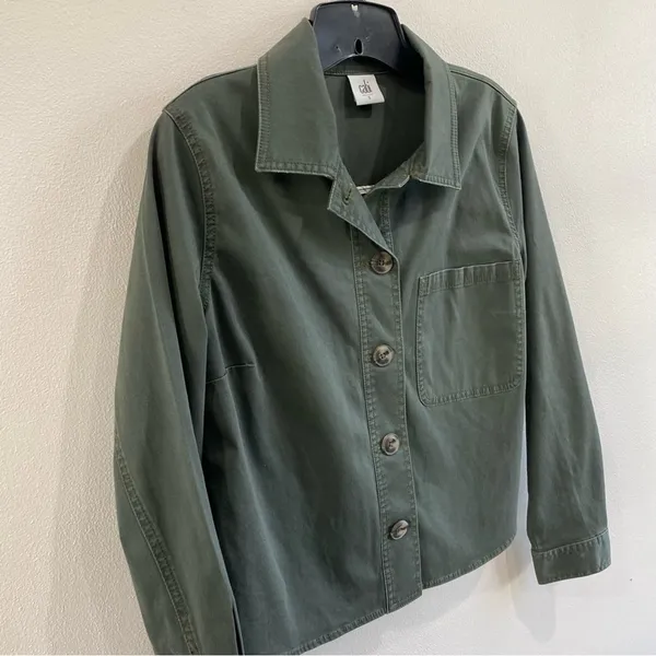 CAbi Green Utility Cotton‎ Jacket Small Minimalist Military Style Streetwear - Image 4