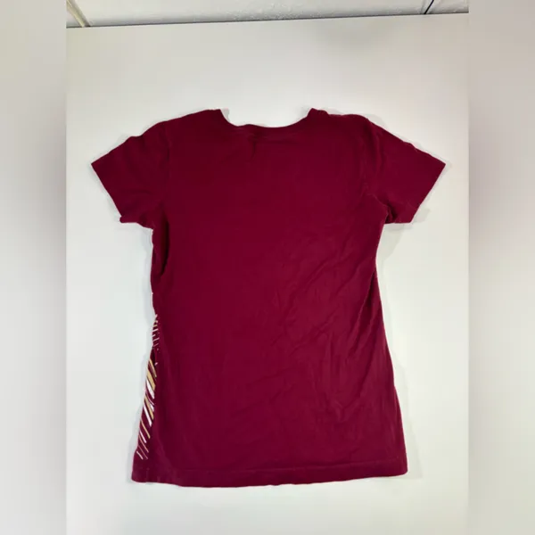 Nike Burgundy Tee with Gold Accents - Image 8