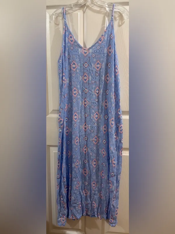 Simply Southern Geometric Print Cotton Maxi Dress Size XL - Image 6