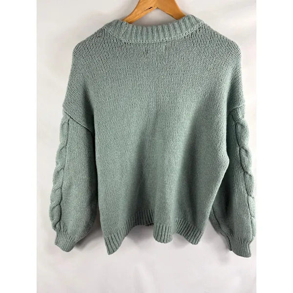 LC Lauren Conrad Cable Knit Mint Green Sweater Size 14W - Image 5