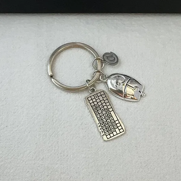 Mouse Keyboard Keychain Charm for Men Women Car Keychain Key Ring Bag Charm - Image 3