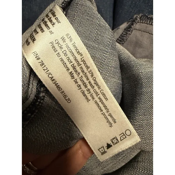 Eileen Fisher Dress Blue Tencel Organic Cotton Soft Denim Minimalist Capsule - Image 5