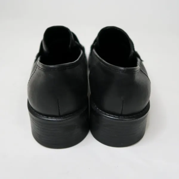 Vintage 90s Whitemt Black Leather Heeled Loafers - Brookline - Image 4