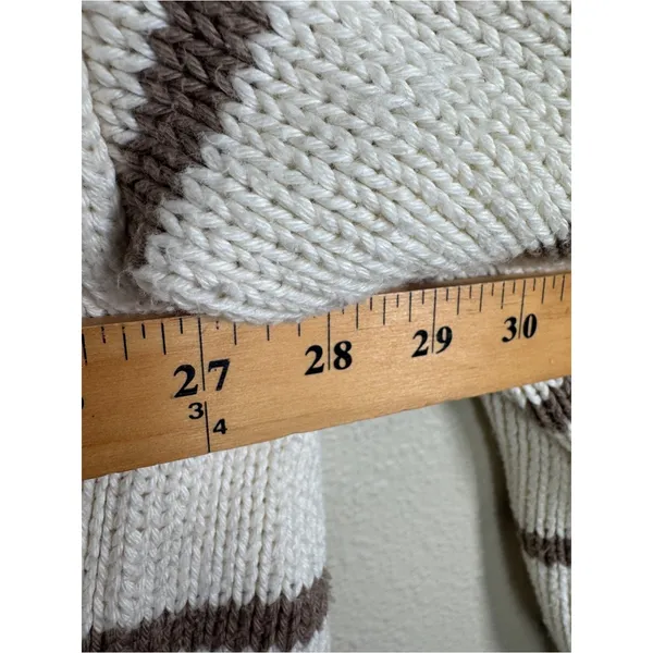 Jenni Kayne Cream Tan Chunky Knit Cardigan Sweater Womens S Oversized Casual - Image 3