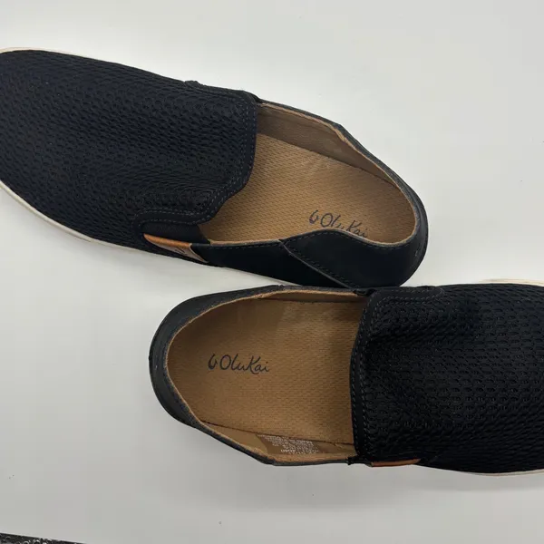 OluKai Pehuea Black Mesh Slip On Sneakers Drop In Heel Womens 9 - Image 6