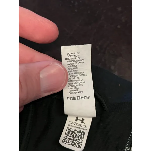 Under Armour Sports Bra Womens Small Black Print Racerback Padded Stretch - Image 9