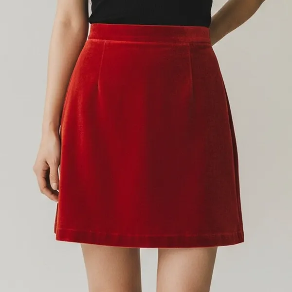 J.Crew Soft Velvet Mini Skirt Lined Lightweight Zip Up Back 4 Coral Orange Shade - Image 11