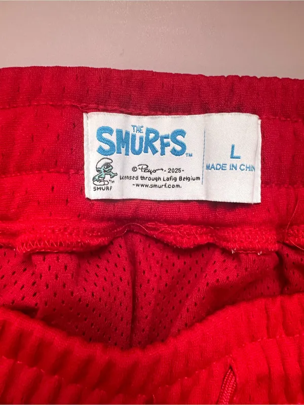 The Smurfs Smurfette Red Mesh Athletic Shorts Size L Cartoon‎ - Image 2