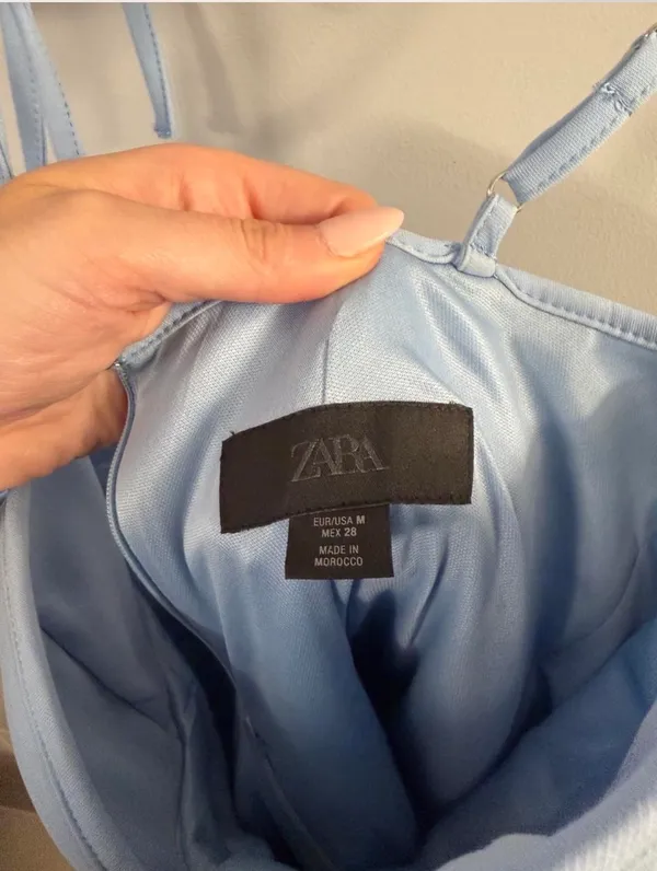 ZARA Light Blue Mini Dress - Image 3