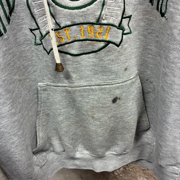 Lee Sport Vintage 90s Green Bay Packers Embroidered Gray Hoodie Sweatshirt Y2K - Image 5