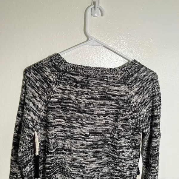 American Living Women's Size Small Crewneck Sweater‎ White Black Stripes Marled - Image 5
