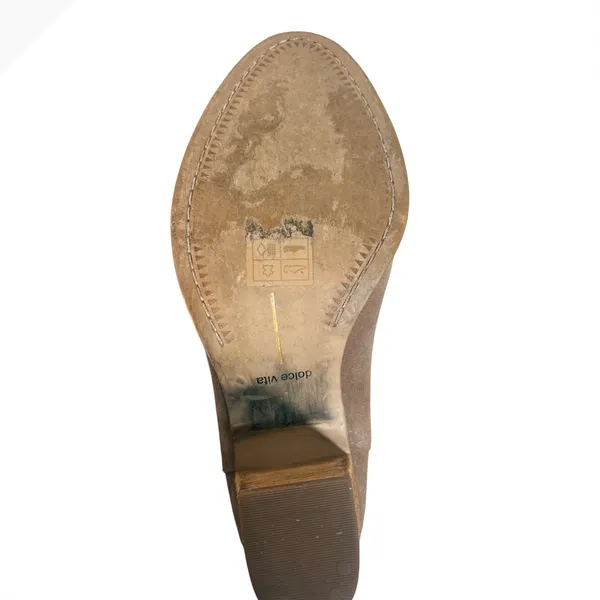 Dolce‎ Vita Brown Suede Western Ankle Boots Stacked Block Heel Booties Size 7.5 - Image 5