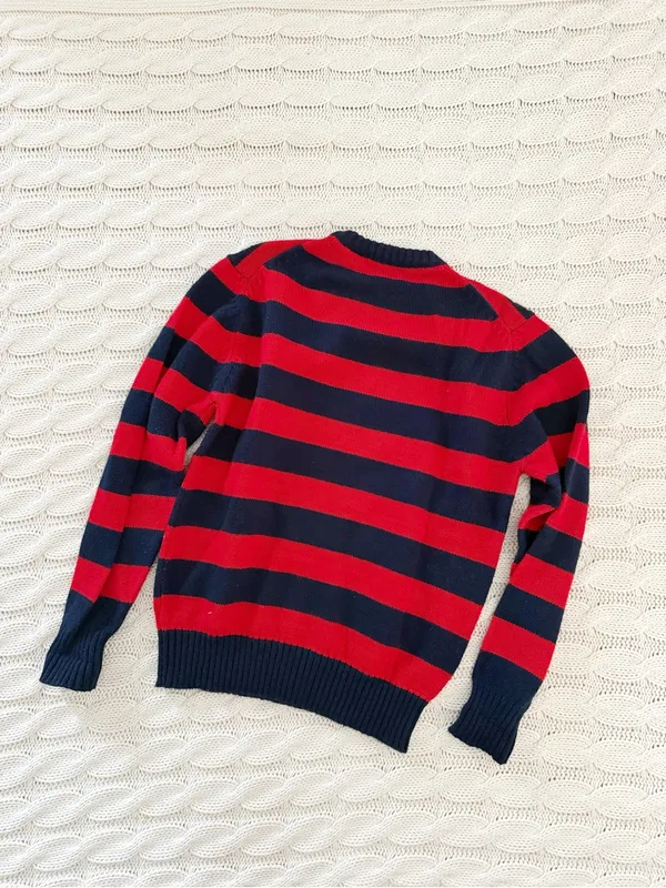 Vintage Brian MacNeil Striped Crewneck Sweater in Red & Navy - Image 3