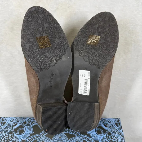 Extrafine Sugar Rachel Taupe Suede Western Fringe Ankle Booties Womens 9.5 - Image 8