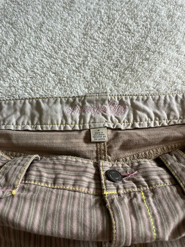 Vintage American Eagle Striped Pink & Brown Striped Midi Skirt - Image 3