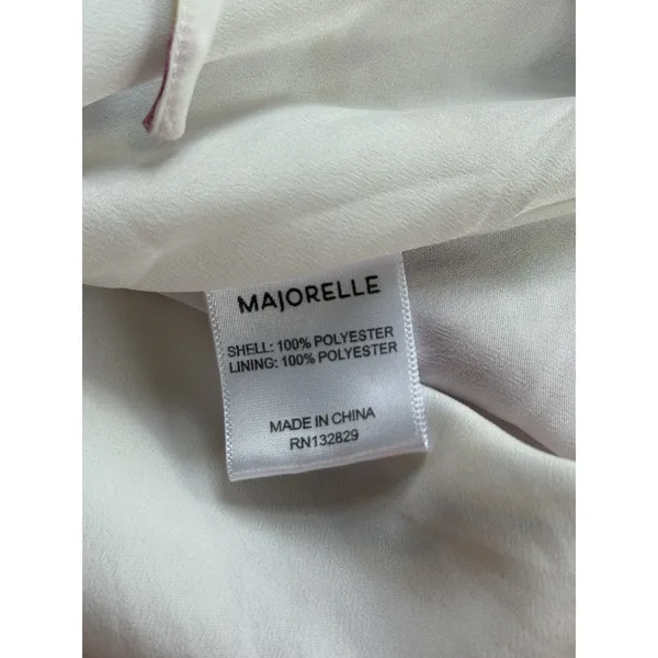 Majorelle Dress Womens Small White Pink Floral Zella Romance One Shoulder Ruffle - Image 4
