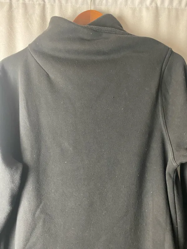 Athleta Cozy Karma Asym Fall Sweatshirt Dress Black Yoga Athleisure M - Image 4