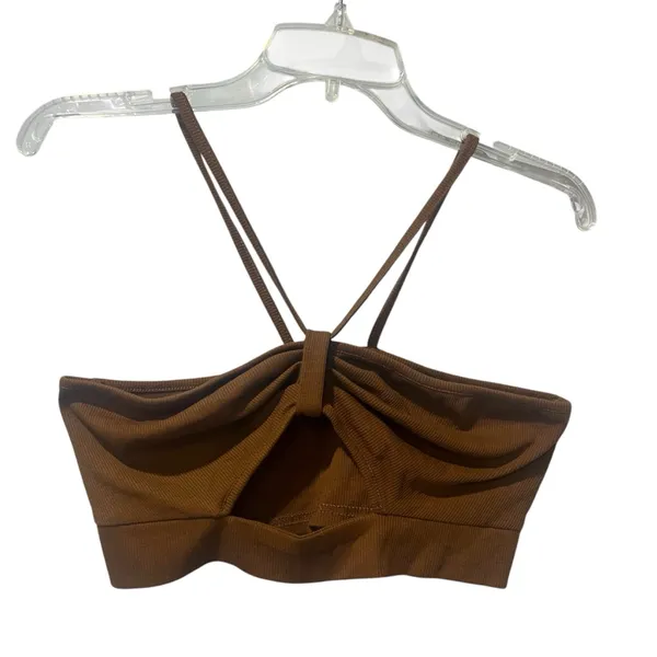 NEW Cider halter‎ Crop top Size Small Brown Spaghetti Strap - Image 3