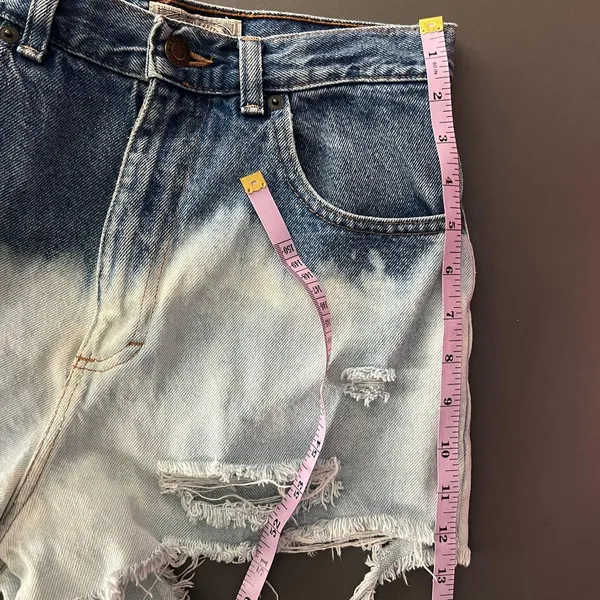 Abercrombie & Fitch Y2K Vtg Dip Dye High Rise Cut Off Denim Shorts 8 Distressed - Image 7