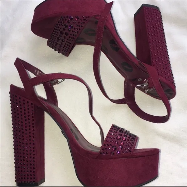 Juicy Couture Wine Trice Rhinestone Platform Heel - Image 2