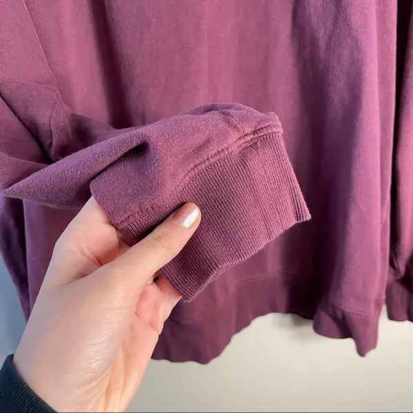 Torrid blessed graphic crewneck women’s sweater plum purple fall warm‎ size 1 - Image 4