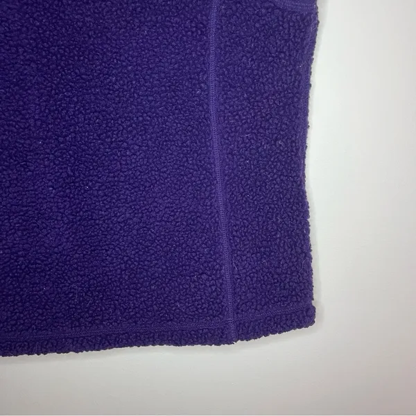 LL Bean Purple Sherpa Vest Embroidered Trim - Image 8