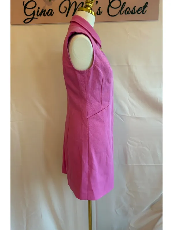 MOTF Studio Solid Pocket Sleeveless Short Dress in Pink, Size Small - Image 4