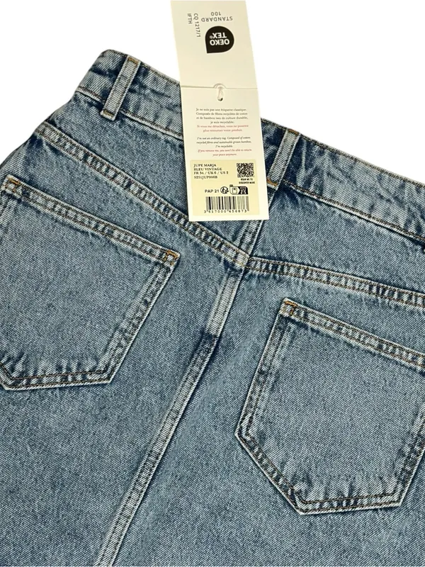 SÉZANE Marja Denim Mini Skirt, Vintage Blue, FR34/US2 - Image 7