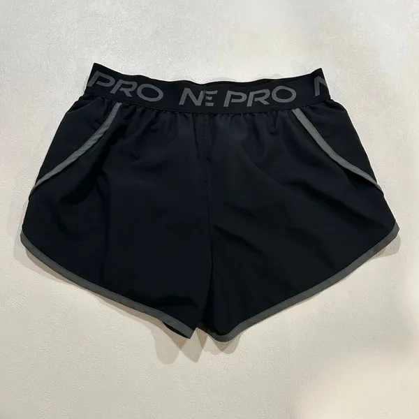Nike Pro Dri-Fit Running Shorts Black Gray Trim Athletic Women’s Medium - Image 4