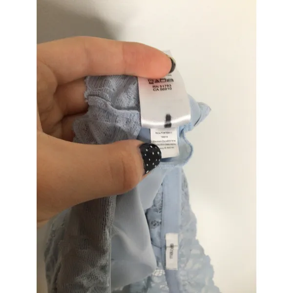 Maurices Bralette Womens XXL Light Blue Excellent Lace Wireless Crisscross Back - Image 4