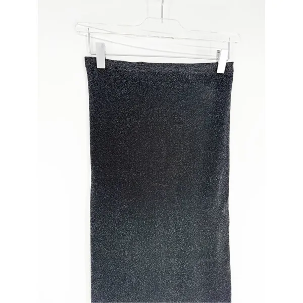 Fabletics Yitty Convertible Sculpting Luxe Glitter Shapewear‎ Midi Dress M Black Silver - Image 5