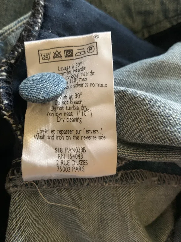 Sézane Martin Trousers Wmn’s Denim Jeans Straight Wide Fit Sz 34 ( US2) Cotton - Image 7