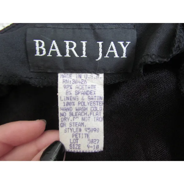 Bari Jay Maxi Dress‎ XS Burgundy Glitter Open Back Rhinestone 90s Vintage Gown - Image 8
