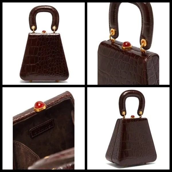 💕STAUD💕 Kenny Bag Brown Crocodile Embossed - Image 9