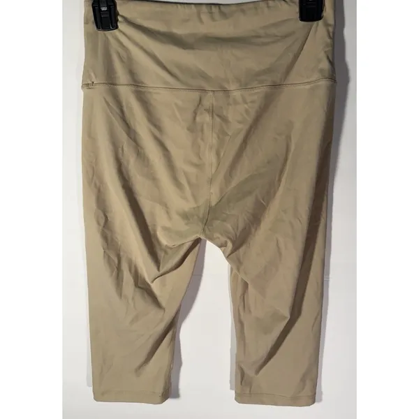 ododos Women's Beige Cropped Yoga Leggings M 16" Inseam Pull-On Stretch - Image 2