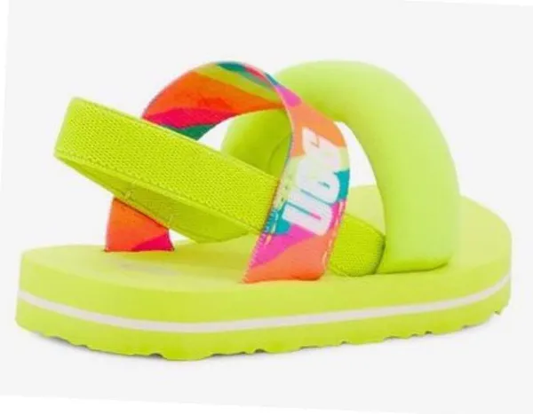NEW UGG Zuma Sling Slides Rainbow Lime Green - Image 3