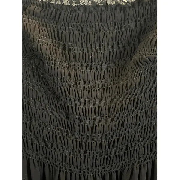 Aritzia Wilfred black stretchy smocked midi dress grunge dark fairy Small - Image 8